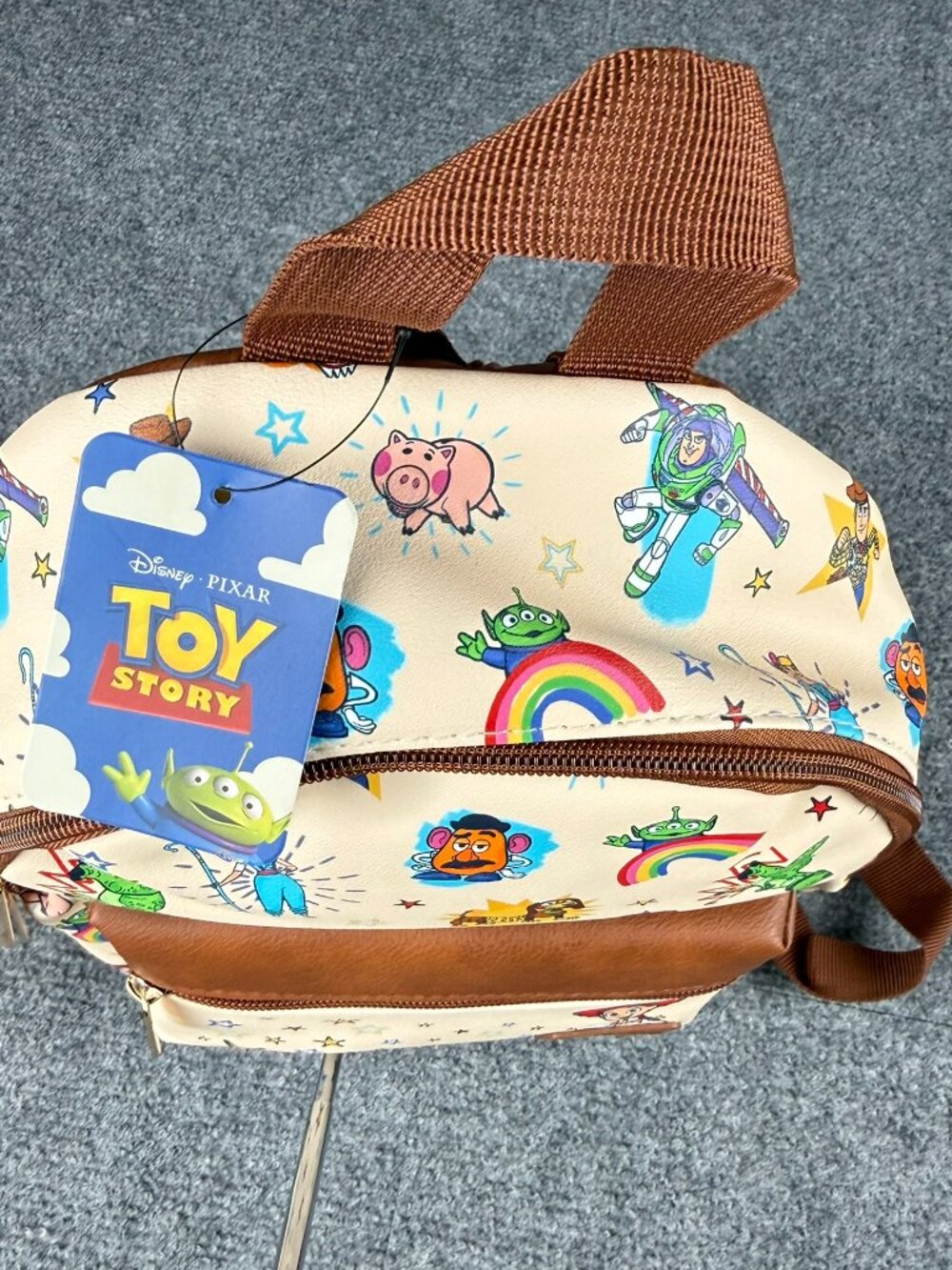 Disney Toy Story Mini Backpack Bioworld NWT All Over Characters Pixar Bag - Picture 8 of 12